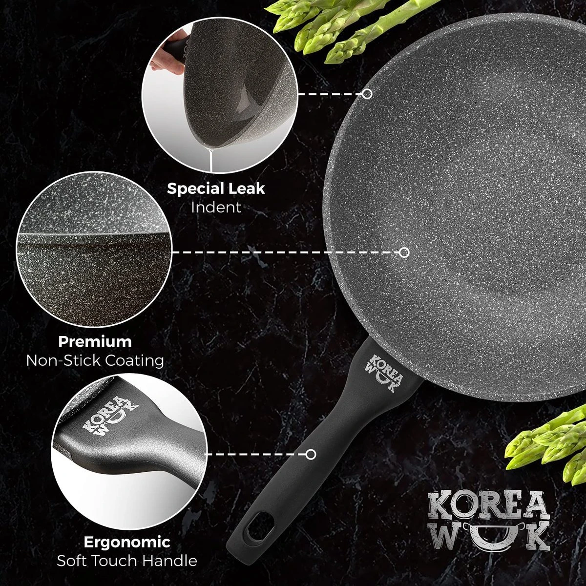 Poêle à Frire Premium Avec Revêtement Antiadhésif Korea Wok, Garantie Premium 5 Ans, Passe Au Lave-vaisselle | Convient à Toutes Les Sources De Chaleur : Induction, Gaz, électrique, Céramique Et Halogène | (wok 28cm) 4 Poêle à Frire Premium Avec Revêtement Antiadhésif Korea Wok, Garantie Premium 5 Ans, Passe Au Lave-vaisselle | Convient à Toutes Les Sources De Chaleur : Induction, Gaz, électrique, Céramique Et Halogène | (wok 28cm) – Image 4