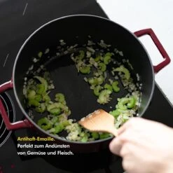 KIVY Faitout En Fonte émaillée Avec Couvercle Grill + Couvercle En Silicone [5,2 L - 26 Cm] - Pour Tous Feux Et Induction - Plat à Rôtir Cocotte En Fonte Avec Couvercle Allant Au Four - Cocotte En Fonte -Cuisine Fournitures Magasin 1200x1200 608