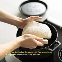 KIVY Faitout En Fonte émaillée Avec Couvercle Grill + Couvercle En Silicone [5,2 L - 26 Cm] - Pour Tous Feux Et Induction - Plat à Rôtir Cocotte En Fonte Avec Couvercle Allant Au Four - Cocotte En Fonte -Cuisine Fournitures Magasin 1200x1200 609