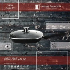 Imperial Collection: Poêle à Griller En Fonte Avec Revêtement En Marbre Et Couvercle - ⌀ 28cm - Poignée Fixe - Pan Avec Couvercle - Sans PFOA / PLOMB 5 Imperial Collection: Poêle à Griller En Fonte Avec Revêtement En Marbre Et Couvercle - ⌀ 28cm - Poignée Fixe - Pan Avec Couvercle - Sans PFOA / PLOMB -Cuisine Fournitures Magasin 1200x1200 620