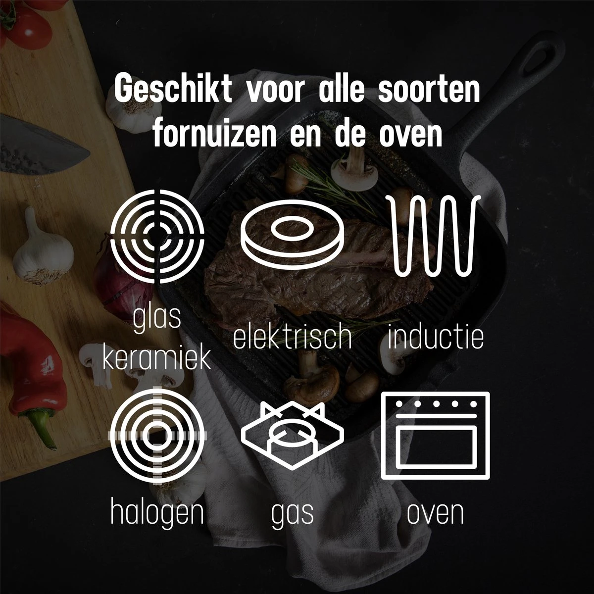 Poêle Gril En Fonte Daumonet - Poêle à Steak - 23,5 Cm - 2 Litres - Émail - Noir - Convient à Toutes Les Sources De Chaleur - Électrique - Gaz - Halogène - Induction - Céramique - Va Au Lave-vaisselle 6 Poêle Gril En Fonte Daumonet - Poêle à Steak - 23,5 Cm - 2 Litres - Émail - Noir - Convient à Toutes Les Sources De Chaleur - Électrique - Gaz - Halogène - Induction - Céramique - Va Au Lave-vaisselle – Image 6