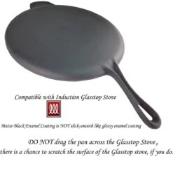 La Cuisine For Life Pan à Pizza En Fonte De 30 Cm Avec Revêtement En émail Noir Mat – Une Spatule En Bois Est Incluse -Cuisine Fournitures Magasin 1200x1200 636