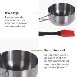 Cheqo® Acier Inoxydable BBQ Casserole - Casserole Pour Barbecue - Casserole Avec Brosse - ø11.5cm - Brosse En Siliconen -Cuisine Fournitures Magasin 1200x1200 682