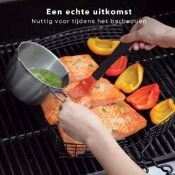 Cheqo® Acier Inoxydable BBQ Casserole - Casserole Pour Barbecue - Casserole Avec Brosse - ø11.5cm - Brosse En Siliconen -Cuisine Fournitures Magasin 1200x1200 683