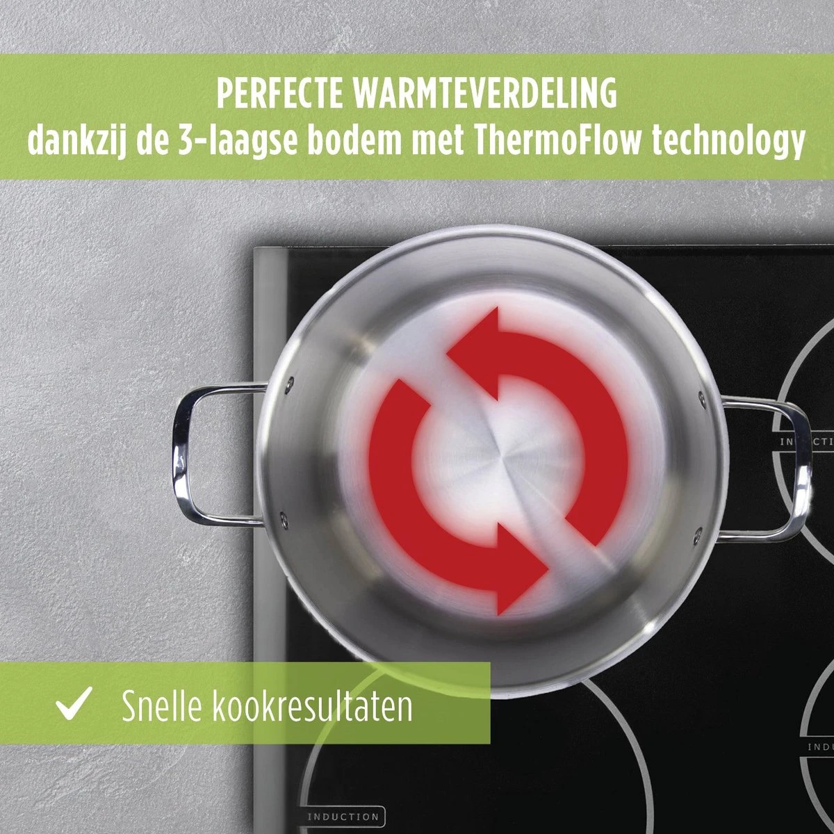 Rosmarino Pour & Cook - Casserole Avec Couvercle En Verre - Ø28cm - 100% Sans PFAS & PFOA - Acier Inoxydable 18/10 - Technologie ThermoFlow - Poignées Cool Touch - Convient à Toutes Les Sources De Chaleur & Lave-vaisselle 5 Rosmarino Pour & Cook - Casserole Avec Couvercle En Verre - Ø28cm - 100% Sans PFAS & PFOA - Acier Inoxydable 18/10 - Technologie ThermoFlow - Poignées Cool Touch - Convient à Toutes Les Sources De Chaleur & Lave-vaisselle – Image 5
