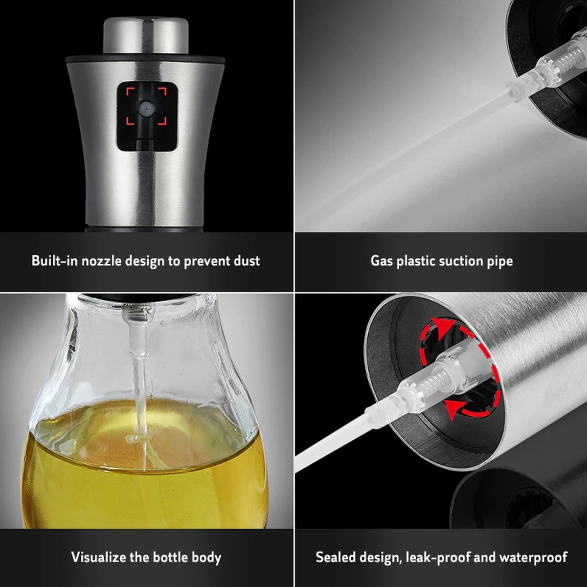 Pulvérisateur D'huile - Bouteille D'huile - Vaporisateur D'huile D'olive - Atomiseur D'huile - Atomiseur D'huile Pour L'huile D'olive 2 Pulvérisateur D'huile - Bouteille D'huile - Vaporisateur D'huile D'olive - Atomiseur D'huile - Atomiseur D'huile Pour L'huile D'olive – Image 2