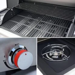 Barbecue à Gaz Bazin 4 Anthracite 4 Brûleurs 1 Brûleur Latéral Avec étagères Latérales Et Thermomètre - Connexion Gaz G1 2 F15-21 Incluse. -Cuisine Fournitures Magasin 1200x1200 81