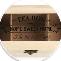 COM-FOUR® Boîte De Rangement Pour Sachets De Thé Rustique - Boîte à Thé De Style Campagnard Avec 3 Compartiments Et Fenêtre De Visualisation - Boîte à Thé - Stockage De Thé - Boîte à Sachets De Thé (3 Compartiments) -Cuisine Fournitures Magasin 1200x1200 834