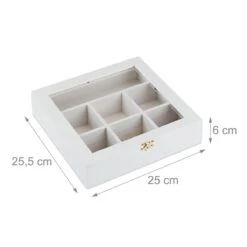 Boîte à Thé Relaxdays Bois - Boîte à Thé 7 Compartiments - Magasin De Thé - Boîte à Thé - Boîte à Thé - Boîte Blanche -Cuisine Fournitures Magasin 1200x1200 839