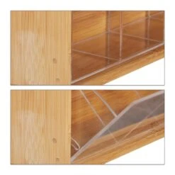 Boîte à Thé Relaxdays 5 Compartiments - Coffre à Thé - Support Pour Sachets De Thé - Bambou - Pour Env.10 Sachets De Thé -Cuisine Fournitures Magasin 1200x1200 854