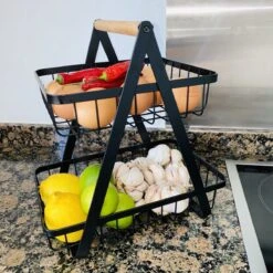 Panier De Fruits Chefs Cuisine - Bol De Fruits - Organisateurs De Cuisine - Plateau De Pommes De Terre - Organisateur De Comptoir - Organisateur De Bureau - Accessoires De Bureau - Acier Inoxydable - Noir -Cuisine Fournitures Magasin 1200x1200 886