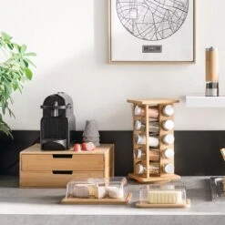 Five Capsule Holder Bamboe- 2 Tiroirs - Boîte à Thé - Opbergbox - Bureau Organisateur - Support Capsule Café - Dosettes De Café Machine à Café Stand Avec Tiroir - Porte - Tasses à Café Café - Dolce Gusto - Nespresso- Vertuo - L'Or -Cuisine Fournitures Magasin 1200x1200 893