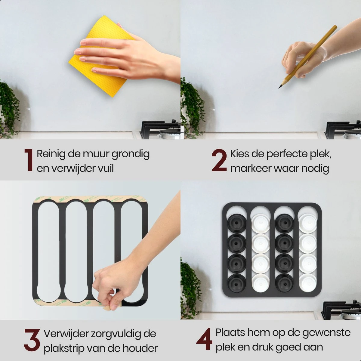 Porte-capsules Jooba Dolce Gusto - Porte- Tasses à Café - Porte-gobelet Dolce Gusto - Noir Mat - 16 Capsules - Porte-gobelet - Autocollant 4 Porte-capsules Jooba Dolce Gusto - Porte- Tasses à Café - Porte-gobelet Dolce Gusto - Noir Mat - 16 Capsules - Porte-gobelet - Autocollant – Image 4