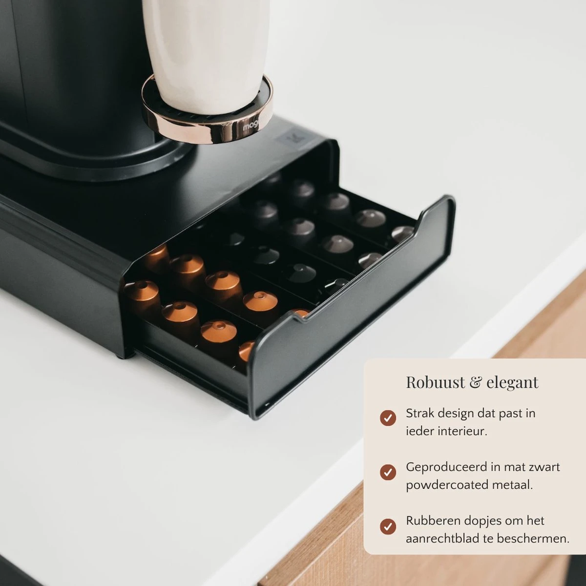 Kitchen Lab Co Co.® Porte-capsule à Café Avec Tiroir - Convient Pour Nespresso, Dolce Gusto Et Nespresso Vertuo - Incl. E-book De Recettes De Café 4 Kitchen Lab Co Co.® Porte-capsule à Café Avec Tiroir - Convient Pour Nespresso, Dolce Gusto Et Nespresso Vertuo - Incl. E-book De Recettes De Café – Image 4