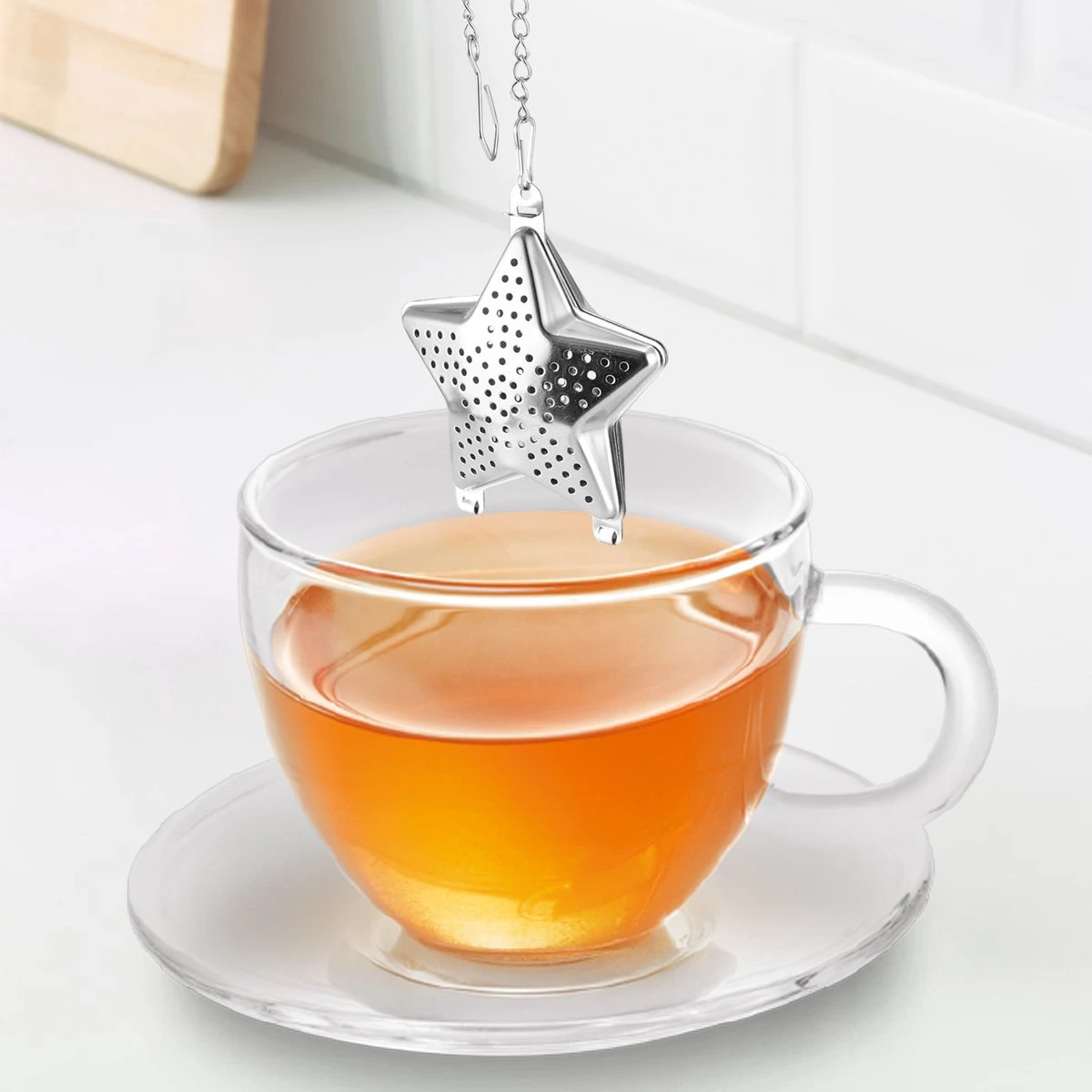 Passoire à Thé En Forme D'étoile , Y Compris Plaque Goutte à Goutte - Set De 3 Pièces - Boule à Thee Pour Le Thé En Feuilles - Filtre à Thee Pour Le Thé En Feuilles - Boule à Thé 4 Passoire à Thé En Forme D'étoile , Y Compris Plaque Goutte à Goutte - Set De 3 Pièces - Boule à Thee Pour Le Thé En Feuilles - Filtre à Thee Pour Le Thé En Feuilles - Boule à Thé – Image 4