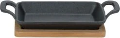 PLAT À TAPIS EN FONTE Cosy & Trendy 22.5X10XH5CM RECTANGLE - SUR ÉTAGÈRE EN BAMBOU
