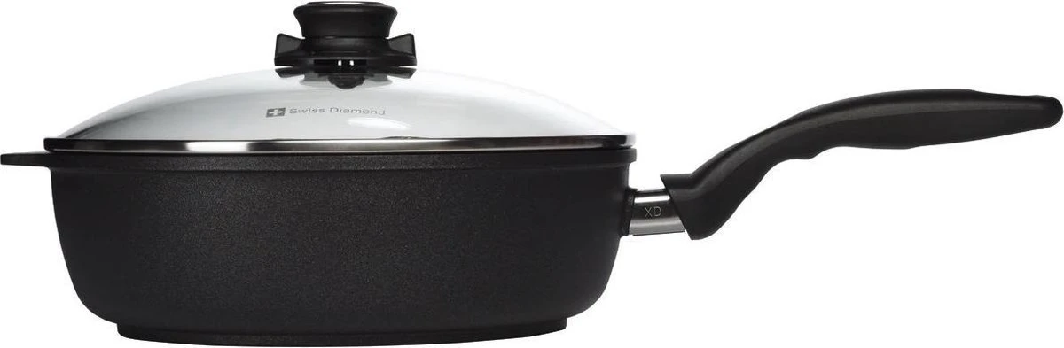 Casserole Swiss Diamond XD Avec Couvercle à Induction - Antiadhésif - Acier Inoxydable / Aluminium - Ø26 Cm - Noir 1 Casserole Swiss Diamond XD Avec Couvercle à Induction - Antiadhésif - Acier Inoxydable / Aluminium - Ø26 Cm - Noir