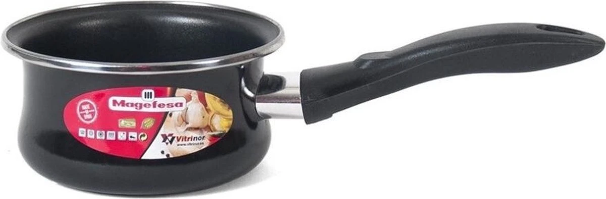 Set De 2x Pièces Casserole / Casserole Revêtement Antiadhésif Noir 16 Cm - 2 Litres - Pour Sauce Et Sauce - Casseroles 2 Set De 2x Pièces Casserole / Casserole Revêtement Antiadhésif Noir 16 Cm - 2 Litres - Pour Sauce Et Sauce - Casseroles – Image 2