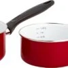 Lite-Body - Back To Basics - Batterie De Cuisine - Émail - 2 Pièces - Casserole Ø 16cm Et Ø 18 Cm - Rouge Rubis