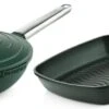 Batterie De Cuisine Westinghouse - Série Performance Poêle Wok 28 Cm + Poêle Grill 28 Cm - Vert
