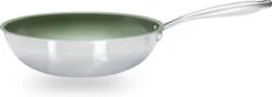 Poêle Wok ECO En Acier Inoxydable Just Vegan, Ceravegan - 28cm, 100% Végétalien, Revêtement Végétal Antiadhésif - Huile D'avocat - Wok Durable -Cuisine Fournitures Magasin 1200x426