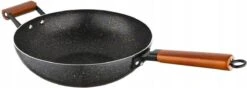 Poêle Wok Professionnelle En Aluminium Florina 30 Cm Avec Revêtement Antiadhésif Et Poignées En Bois - Adaptée à L'induction - Poêle Wok -Cuisine Fournitures Magasin 1200x428