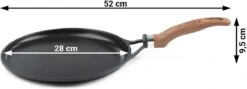 Rosmarino Black Line - Poêle à Crêpes - Ø28cm - 100% Sans PFAS & PFOA - Fonte D'aluminium - Revêtement Minéral Antiadhésif - Poignée Ergonomique - Convient à Tous Feux & Lave-vaisselle -Cuisine Fournitures Magasin 1200x434