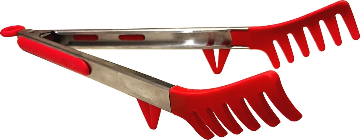 Vdrto - Pince à Viande - Pince De Service - Pince De Cuisine - Pince à Spaghetti - Pince à Pâtes - 30 CM - Inox & Siliconen - Rouge 4 Vdrto - Pince à Viande - Pince De Service - Pince De Cuisine - Pince à Spaghetti - Pince à Pâtes - 30 CM - Inox & Siliconen - Rouge – Image 4