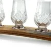 Support Vintage Et 5 Verres à Whisky Glencairn Série CUT - Support Fabriqué En Ecosse à Partir D'anciens Fûts De Whisky