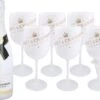 Seau à Glace Imperial Moët & Chandon Ice Avec 6 Verres - Refroidisseur à Vin De Luxe / Seau à Glace Et Verres à Champagne 6x