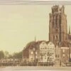 Boîte à Vin - Old Cityscape Dordrecht Church And Harbour - Tirage Photo Ancien Sur Boîte En Bois - 19x36 Cm