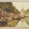Boîte à Vin - Old City View La Haye - Turfmarkt & Nieuwe Church - Tirage Photo Ancien Sur Boîte En Bois - 19x36 Cm