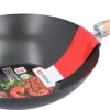 Alpina Poêle Wok 30cm - Manche Bois - Revêtement Antiadhésif - Steelwok - Manche Bois - Antiadhésif - Convient Pour - Gaz - Electrique - Halogène - Céramique