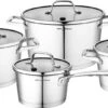 Set De Casseroles Professionnel Florina Inox 8 Pièces - Casseroles - Casseroles Et Poêles - Marmites - Cuisson - Tous Feux - Passe Au Lave-vaisselle