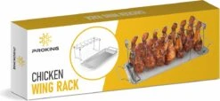 PROKING Support Ailes De Poulet - Accessoires De Vêtements Pour Bébé BBQ - Support Poulet BBQ - Four Support Poulet - Plateau De Collecte Inclus - Acier Inoxydable -Cuisine Fournitures Magasin 1200x552 2