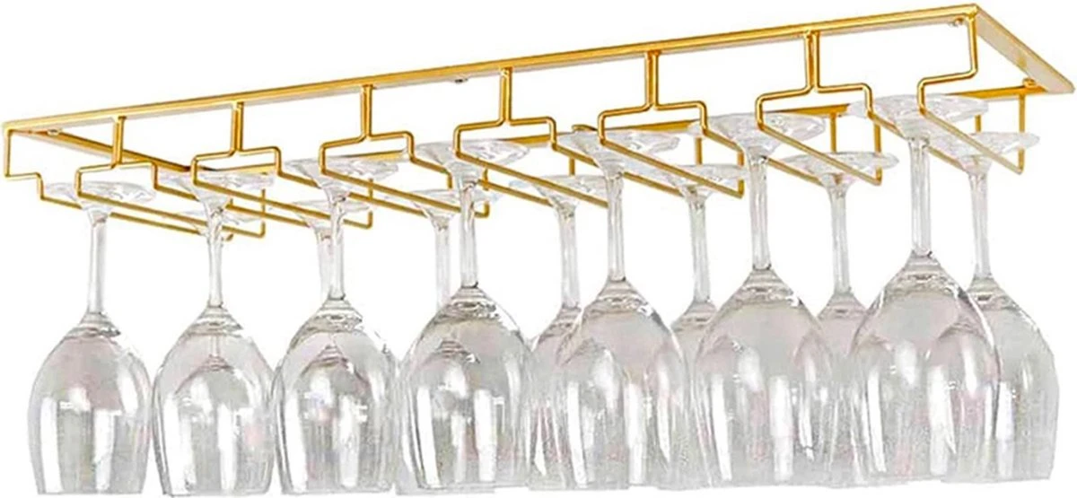 DecoVino - Porte Verres à Vin / Porte Verres à Vin - 21 Verres - 7 Rangées | Or 1 DecoVino - Porte Verres à Vin / Porte Verres à Vin - 21 Verres - 7 Rangées | Or