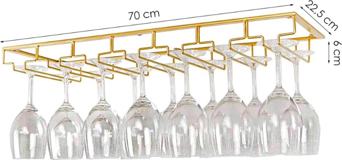 DecoVino - Porte Verres à Vin / Porte Verres à Vin - 21 Verres - 7 Rangées | Or 5 DecoVino - Porte Verres à Vin / Porte Verres à Vin - 21 Verres - 7 Rangées | Or – Image 5