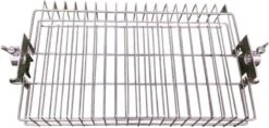 Panier à Gril Plat En Acier Inoxydable Auspit Pour Broche / Rôtisserie, Hauteur Réglable Sur 4 Niveaux