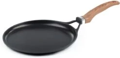 Rosmarino Black Line - Poêle à Crêpes - Ø28cm - 100% Sans PFAS & PFOA - Fonte D'aluminium - Revêtement Minéral Antiadhésif - Poignée Ergonomique - Convient à Tous Feux & Lave-vaisselle