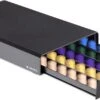 Porte-capsule Expresso Navaris Avec Tiroir - Porte-gobelet à Café Avec Tiroir - Boîte De Opbergbox Adaptée Aux Tasses Nespresso - 50 Tasses à Café - Zwart