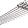 Brochettes De Gril En Acier Inoxydable, Brochettes De Shashlik Robustes Avec Gâchette, 6 X Longues Brochettes