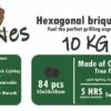 Briquettes De Noix De Coco 10 KG - Briquettes Hexagonales - Briquettes De Noix De Coco - BBQ