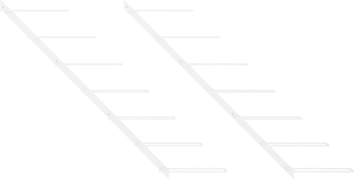 Range-bouteilles Premium - Porte-bouteilles 2 Pcs Pour 7 Bouteilles Mural Métal Blanc 4 Range-bouteilles Premium - Porte-bouteilles 2 Pcs Pour 7 Bouteilles Mural Métal Blanc – Image 4