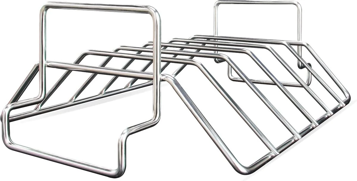 YUGN 2-en-1 Acier Inoxydable Spare Rib Rack BBQ Rib Rack - Rib Rack Spareribs Holder - Accessoires De BBQ - Grille De Grille Avec Brosse 2 YUGN 2-en-1 Acier Inoxydable Spare Rib Rack BBQ Rib Rack - Rib Rack Spareribs Holder - Accessoires De BBQ - Grille De Grille Avec Brosse – Image 2