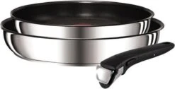 TEFAL INGENIO INSPIRATION Set De 2 Poeles 22-26cm + 1 Poignée L9409002 Toutes Sources De Chaleur Y Compris Induction