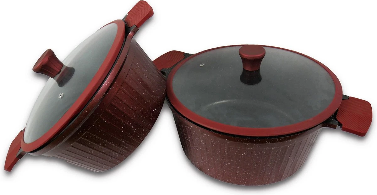 Royalty Line - Casserole - Marmite Peu Profonde - 24cm - 3,8 Litres - Revêtement En Marbre - Zwart - RLBS24M 1 Royalty Line - Casserole - Marmite Peu Profonde - 24cm - 3,8 Litres - Revêtement En Marbre - Zwart - RLBS24M