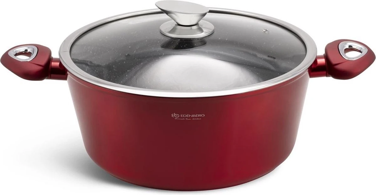 Edënbërg Red Line - Batterie De Cuisine De Luxe De 12 Pièces En Aluminium Forgé - Rouge / Métallisé 3 Edënbërg Red Line - Batterie De Cuisine De Luxe De 12 Pièces En Aluminium Forgé - Rouge / Métallisé – Image 3