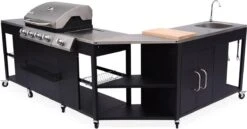 Barbecue à Gaz Rochefort 5 Brûleurs évier Planche à Découper Batterie De Cuisine Plan De Travail Et Thermomètre - Raccordement Au Gaz G1 2 F15-21 -Cuisine Fournitures Magasin 1200x626