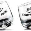 Set De 2 Verres à Whisky Verres à Rhum Happy Hour Verre Vacillant Verre Pivotant Dans Une Boîte Cadeau Hauteur 8,5 Cm Diamètre 7,5 Cm 200 Ml Parfait Pour La Maison, Les Restaurants Et Les Fêtes Passe Au Lave-vaisselle