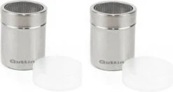 Set 2 Pièces Quttin Cacao/poudre épandeurs Avec Couvercle Set Duo Argent En Acier Inoxydable